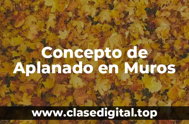 Concepto de Aplanado en Muros