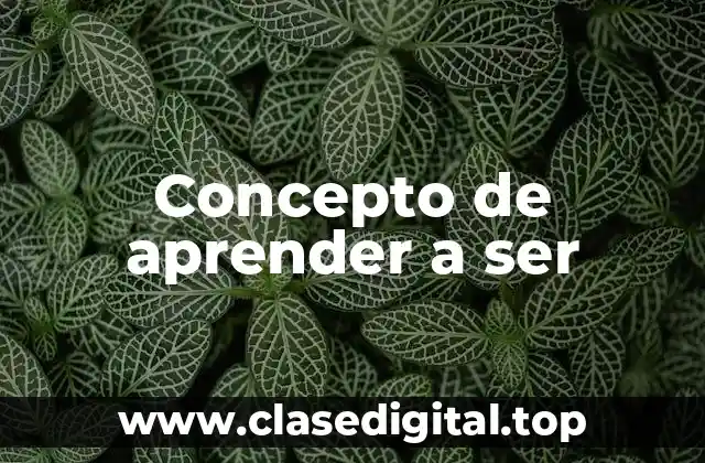 Concepto de aprender a ser