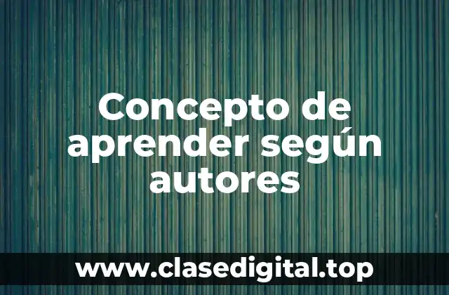 Concepto de aprender según autores