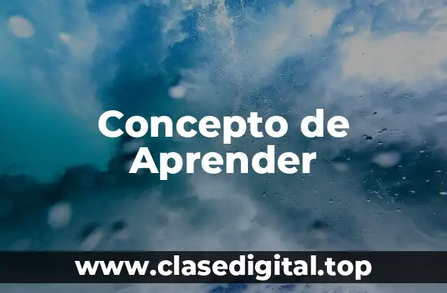 Concepto de Aprender