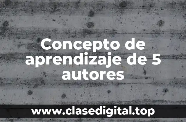 Concepto de aprendizaje de 5 autores