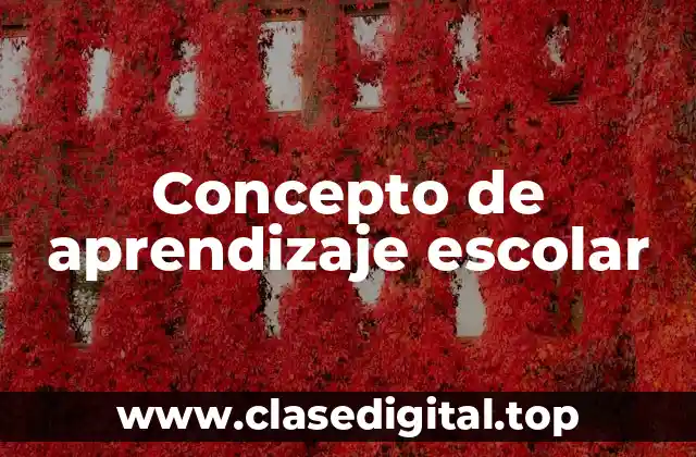 Concepto de aprendizaje escolar