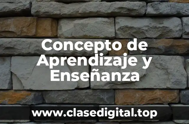Concepto de Aprendizaje y Enseñanza