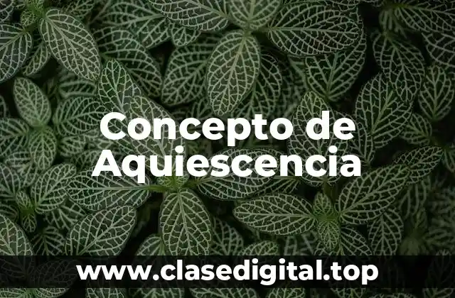 Concepto de Aquiescencia
