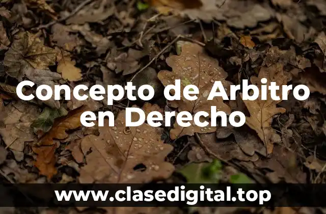 Concepto de Arbitro en Derecho