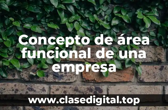 Concepto de área funcional de una empresa