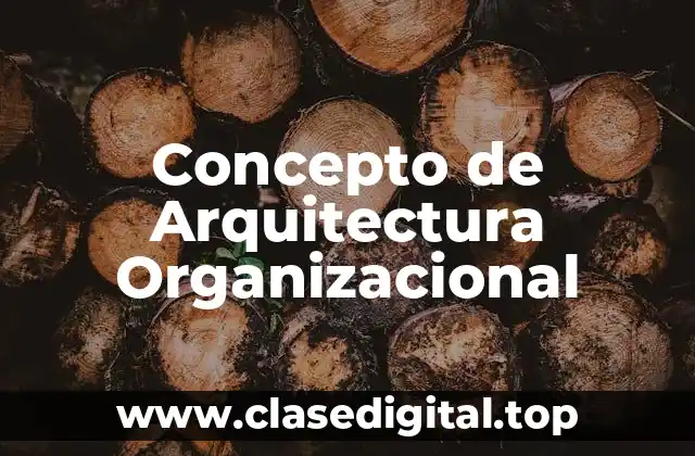 Concepto de Arquitectura Organizacional