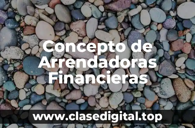Concepto de Arrendadoras Financieras