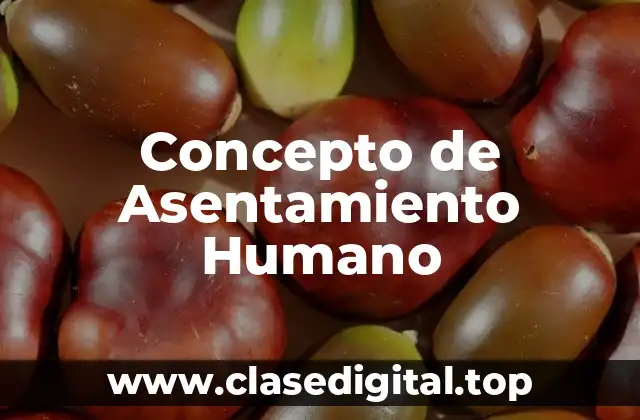 Concepto de Asentamiento Humano