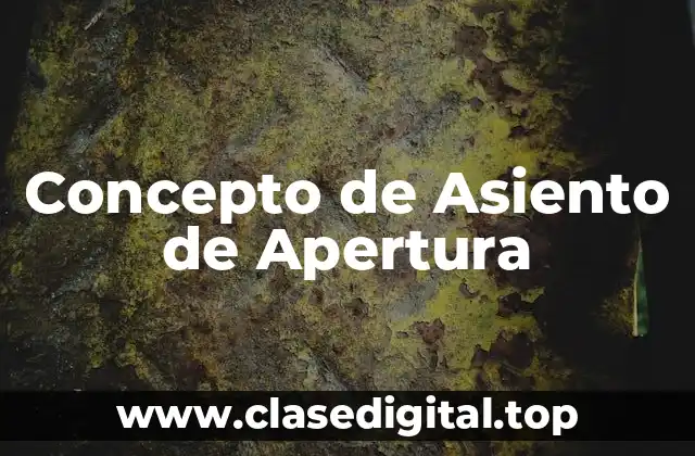 Concepto de Asiento de Apertura