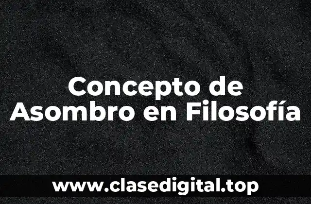 Concepto de Asombro en Filosofía