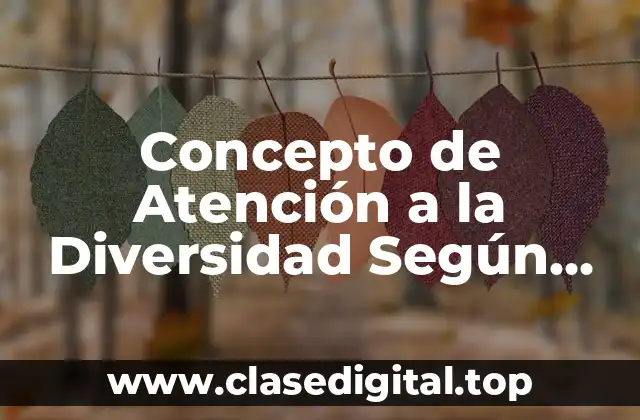 Concepto de Atención a la Diversidad Según Autores