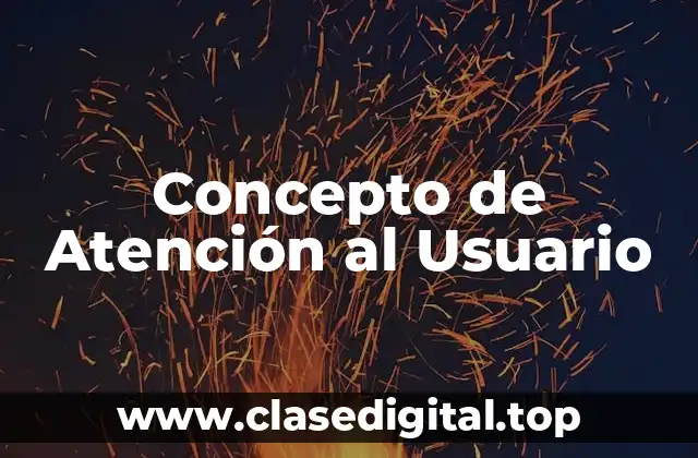 Concepto de Atención al Usuario