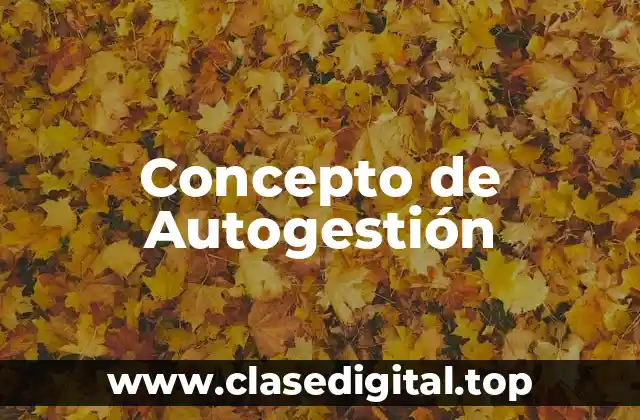 📗 Concepto de autogestión