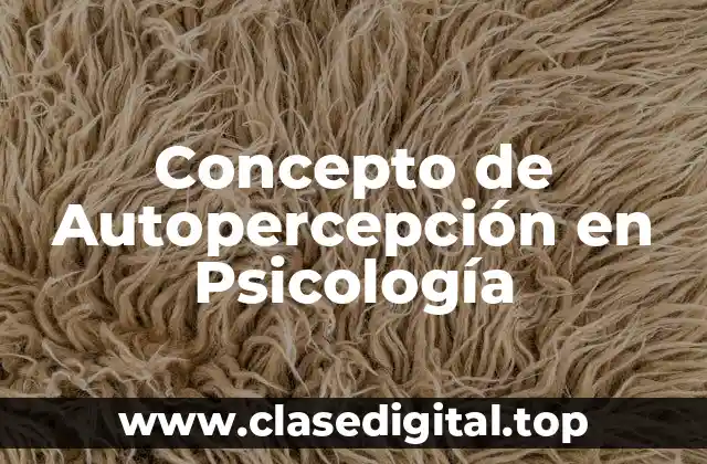 📗 Concepto de Autopercepción en Psicología