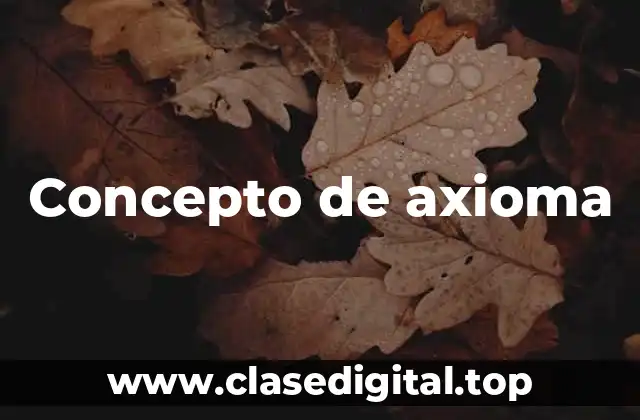 📗 Concepto extendido de axioma