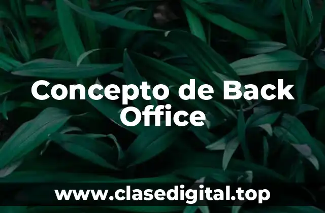 Concepto de Back Office