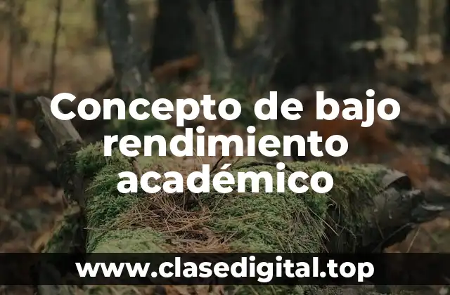 📗 Concepto de bajo rendimiento académico