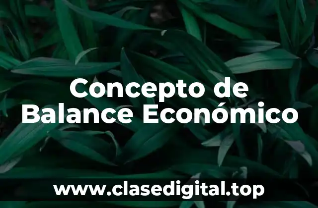 Concepto de Balance Económico