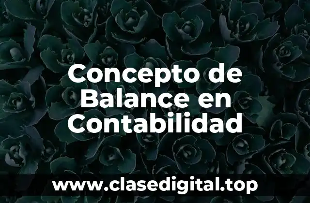 Concepto de Balance en Contabilidad
