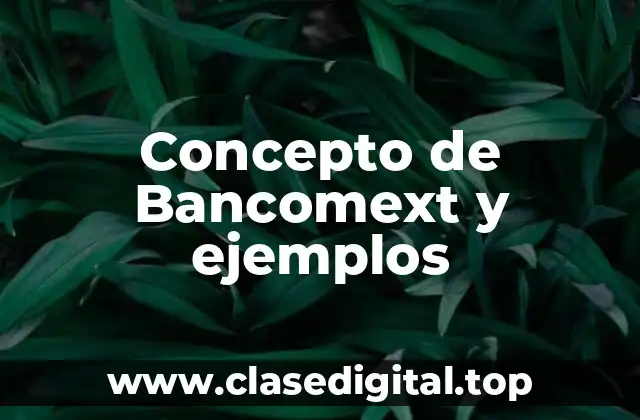Concepto de Bancomext y ejemplos
