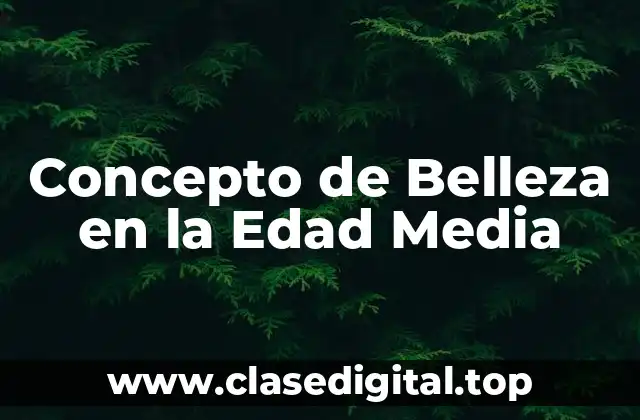 📗 Concepto de Belleza en la Edad Media