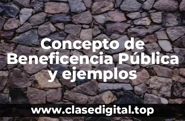 Concepto de Beneficencia Pública y ejemplos
