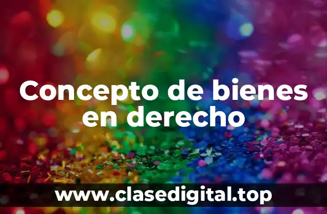 Concepto de bienes en derecho