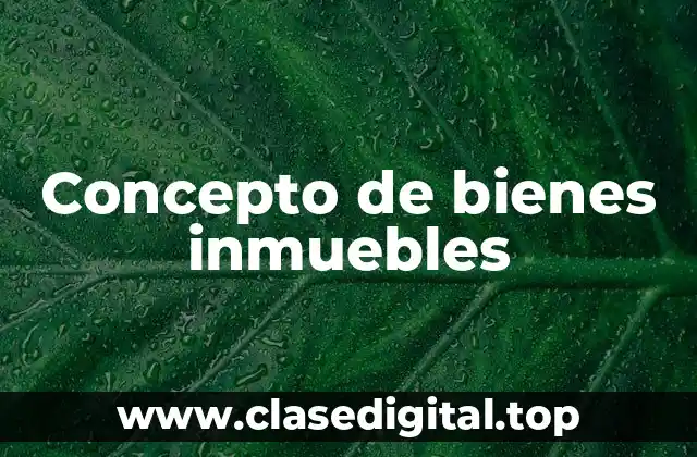 📗 Concepto de bienes inmuebles