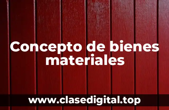 Concepto de bienes materiales