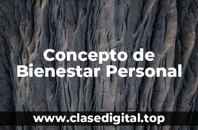 Concepto de Bienestar Personal