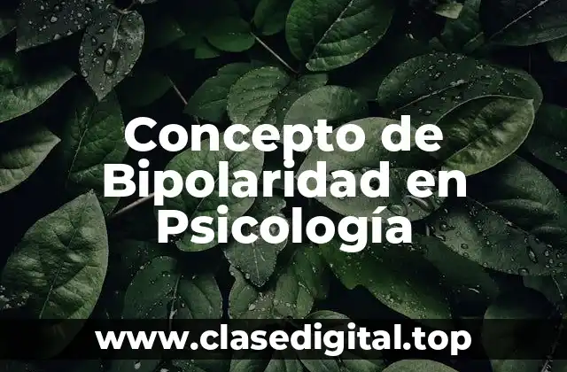 Concepto de Bipolaridad en Psicología