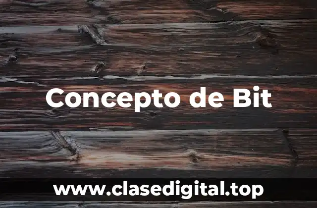 Concepto de Bit