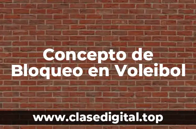 Concepto de Bloqueo en Voleibol