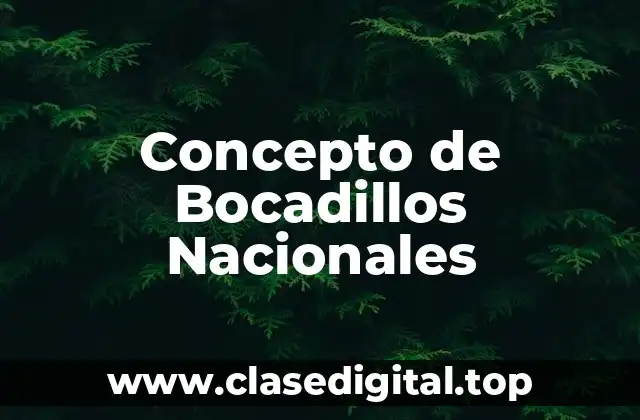 Concepto de Bocadillos Nacionales