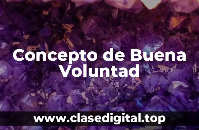 Concepto de Buena Voluntad