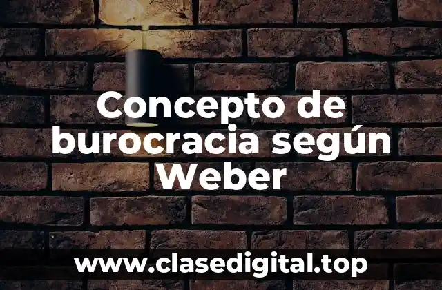 📗 Concepto de burocracia según Weber