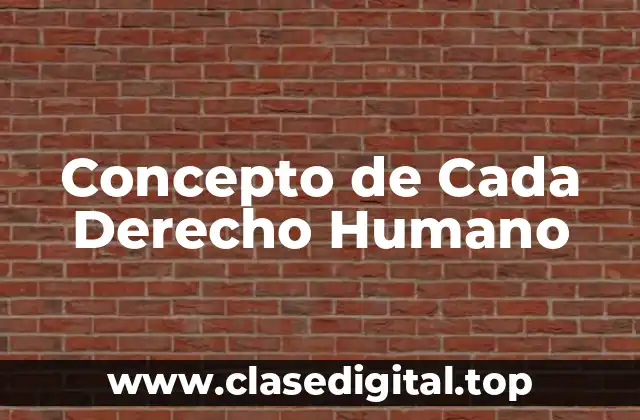 Concepto de Cada Derecho Humano