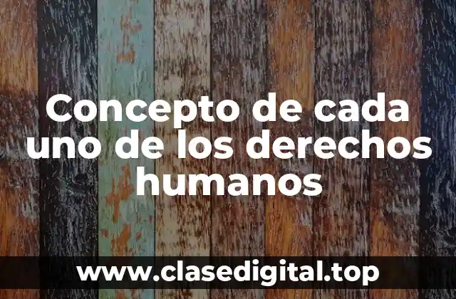Concepto de cada uno de los derechos humanos
