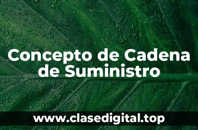 📗 Concepto de Cadena de Suministro