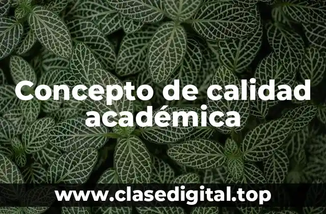 Concepto de calidad académica