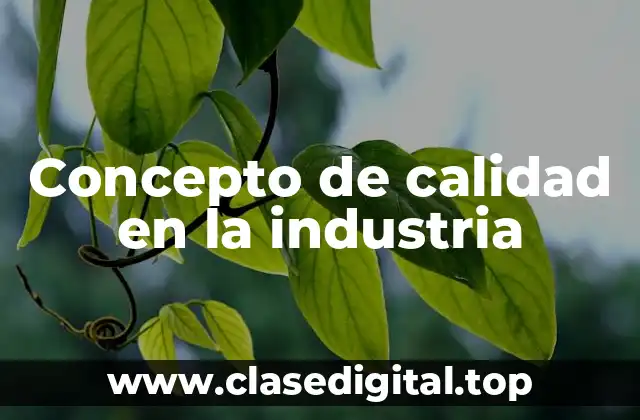 Concepto de calidad en la industria