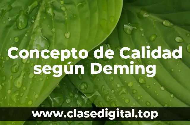 Concepto de Calidad según Deming