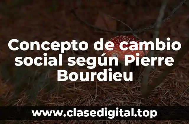 Concepto de cambio social según Pierre Bourdieu