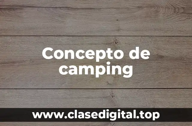 📗 Concepto de camping