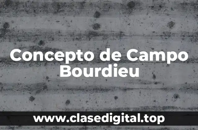 Concepto de Campo Bourdieu