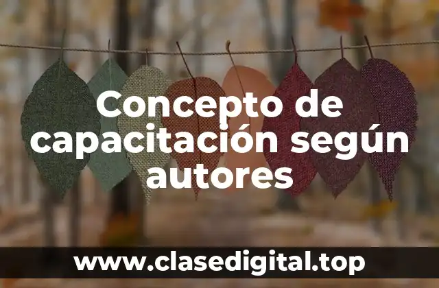 Concepto de capacitación según autores