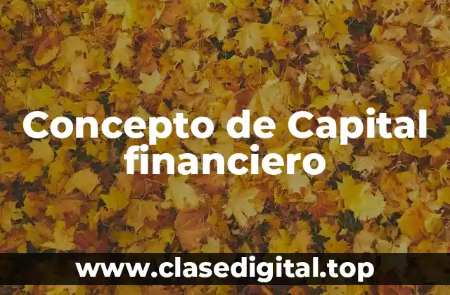 Concepto de Capital financiero