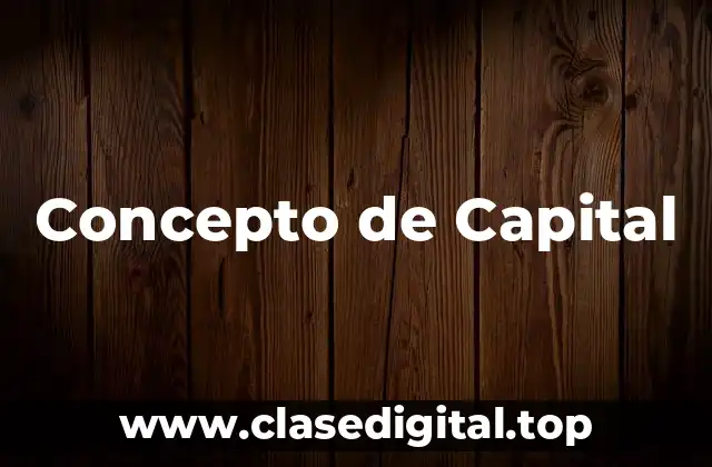 Concepto de Capital