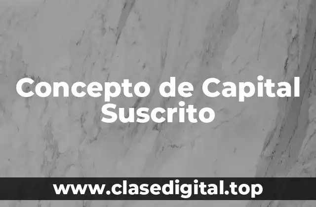 Concepto de Capital Suscrito